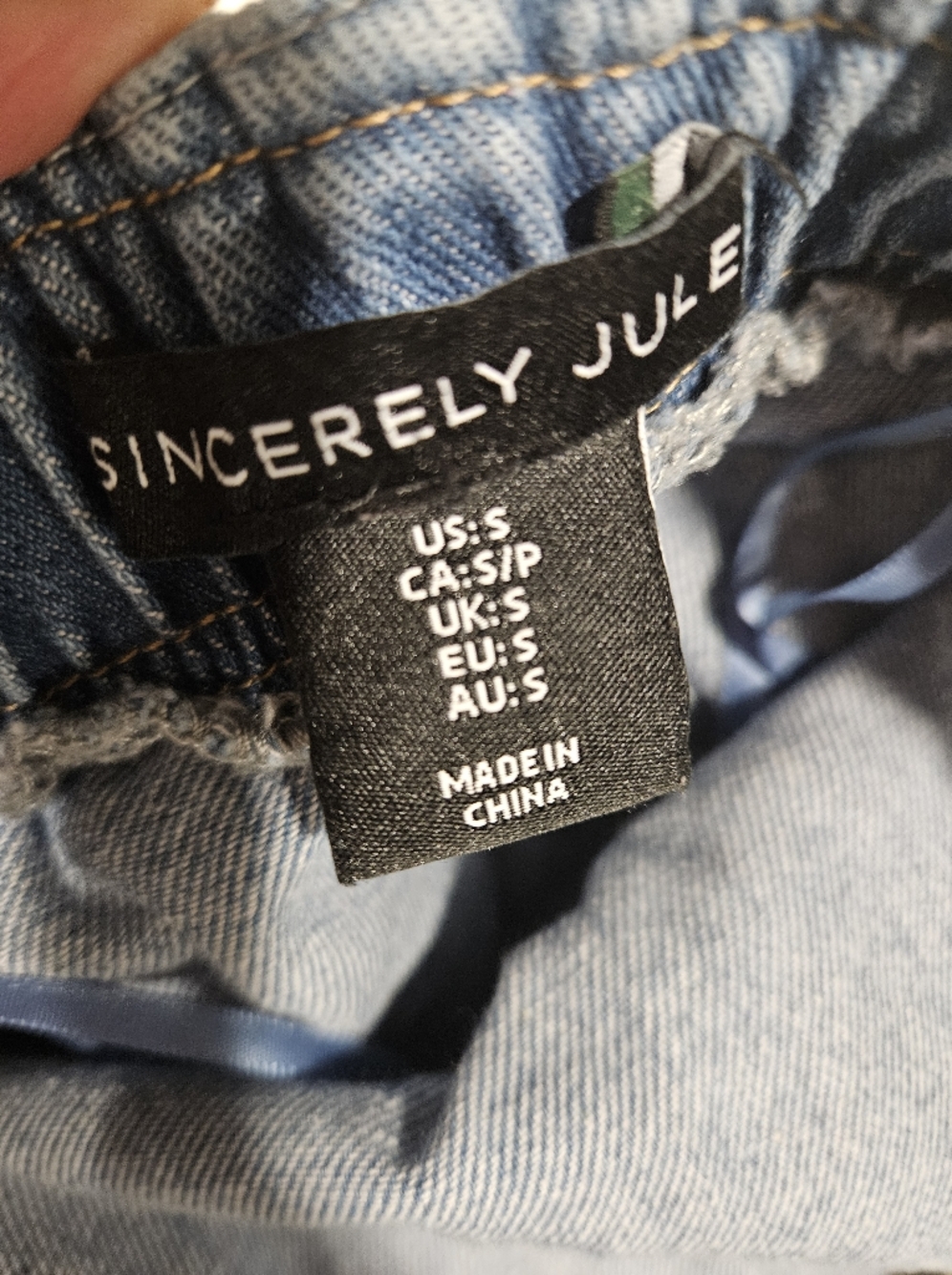 Sincerely Jules Strapless Denim Cargo Jumpsuit Light Wash Small - Picture 6 of 6